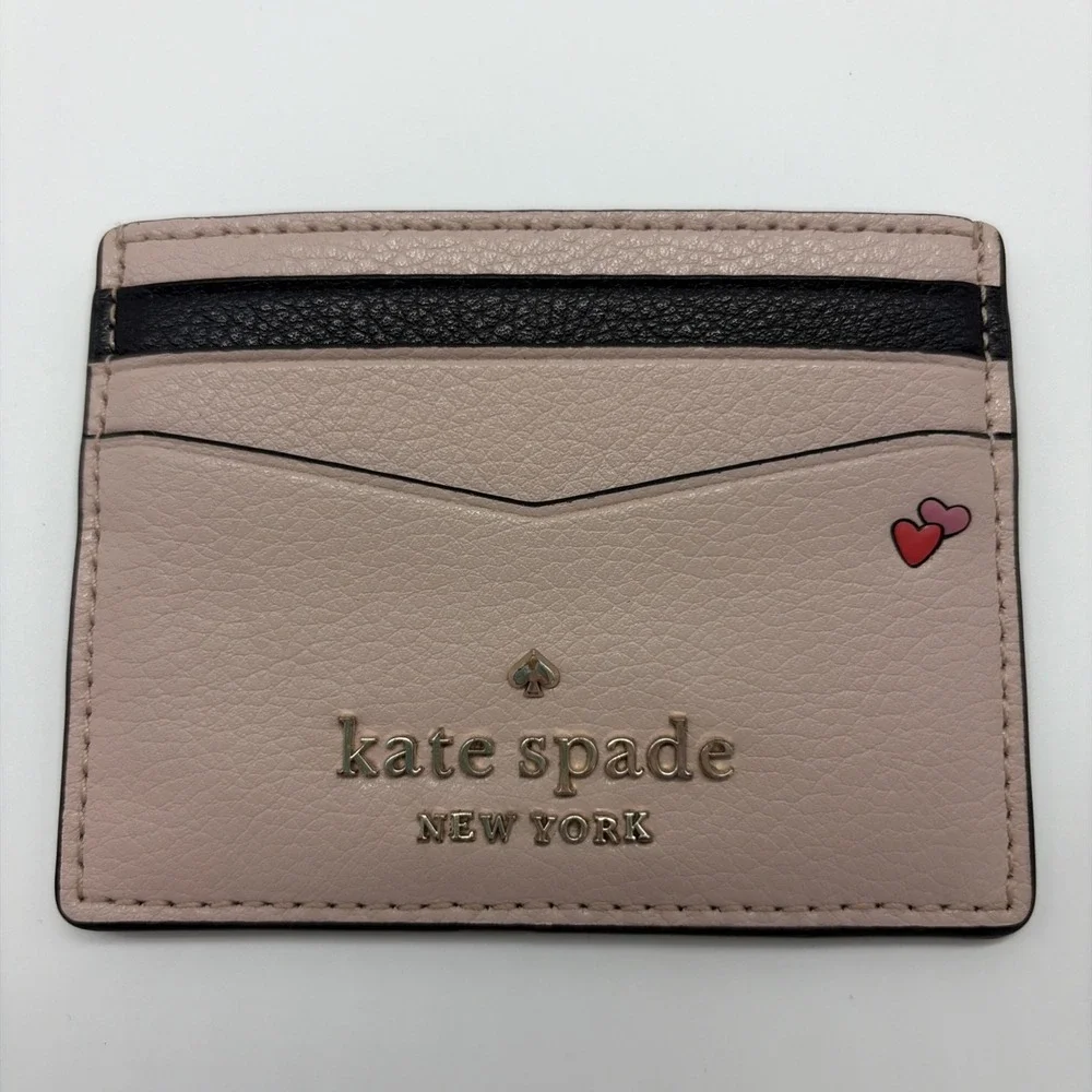 Kate Spade Disney Minnie Mouse Vanity Pink Red Glitter Cardholder Wallet